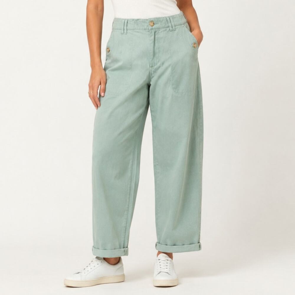 Democracy High-Rise Pants Women's Size 12 Sage Green NWOT Streetwear Casual